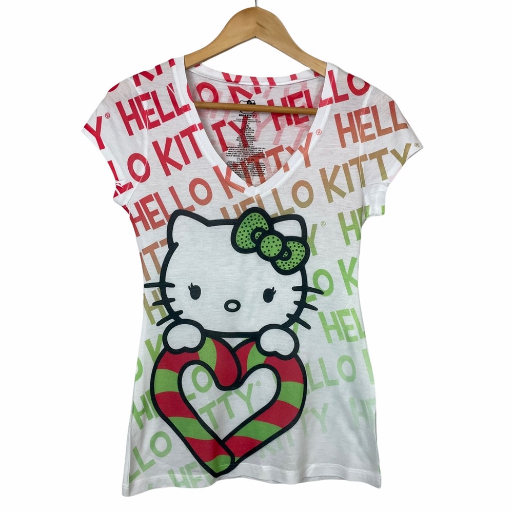 Hello Kitty White Spell Out Shirt